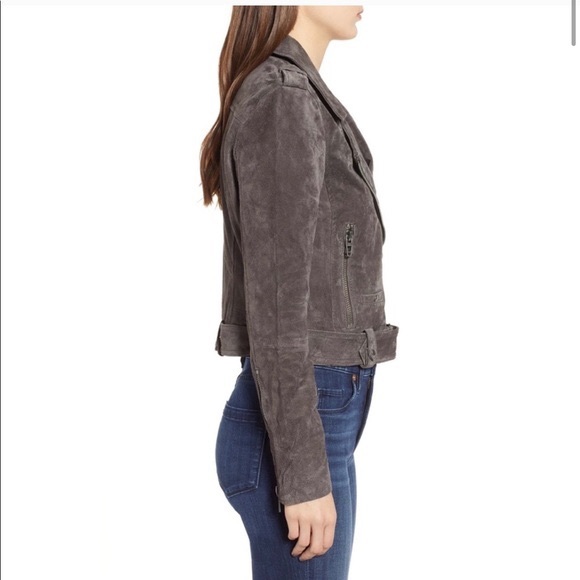 Blank NYC Suede Moto Jacket in French Grey - Picture 3 of 3